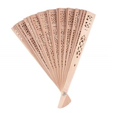 Wooden Hand Fan Foldable Sandalwood Scented Hand Held Folding Hand Fans