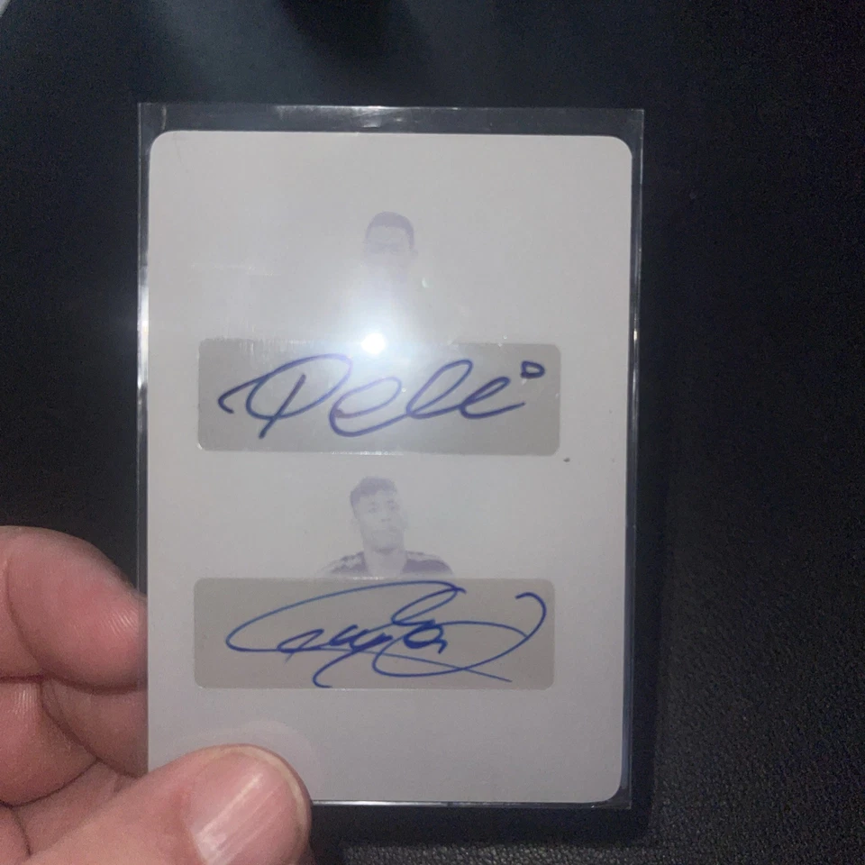 2016 Leaf Immortal Collection 1/1 Pele & Neymar Jr. Dual Autograph Cyan Plate - Image 3 of 4