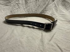 Nine West Women s Black Genuine Bonded Leather Belt Silver Buckle Size Medium