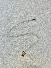 DISNEY Parks Silver Tone  Crystal Initial A  Mickey Mouse Pendant Necklace 18  