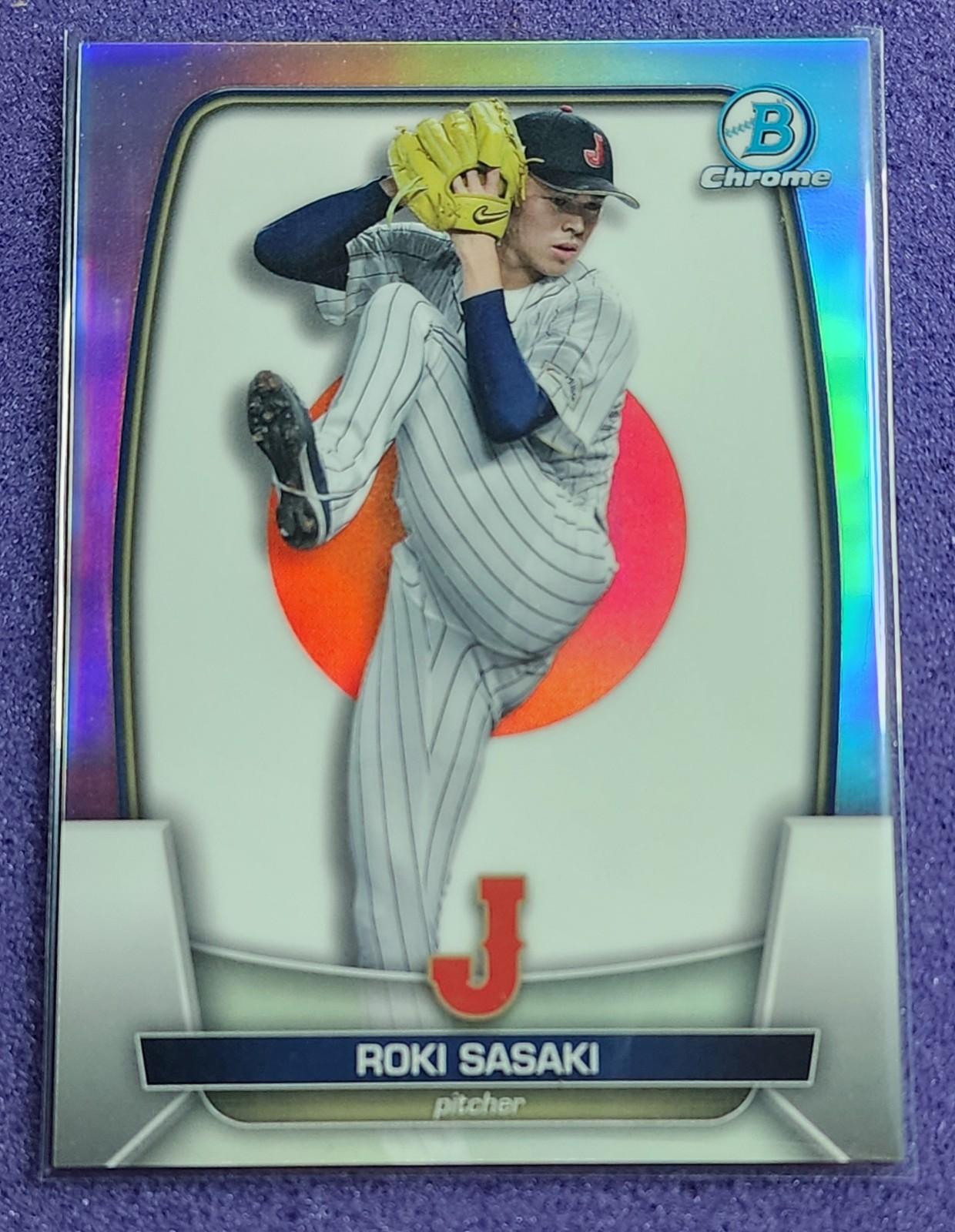 Roki Sasaki 2023 Bowman Chrome WBC Flag Variation Refractor /499