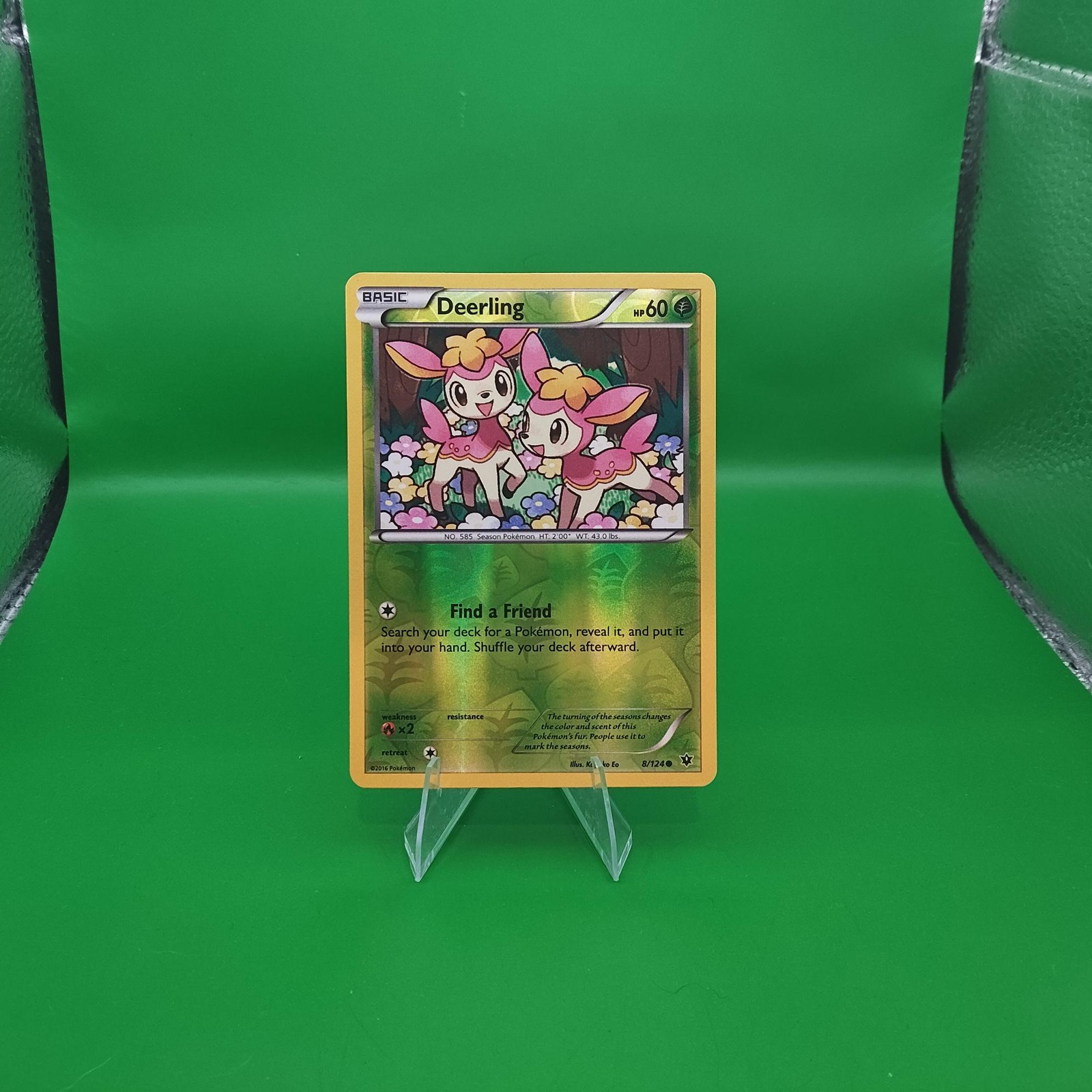 DEERLING 8/124 REV HOLO COMMON FATES COLLIDE POKEMON LP