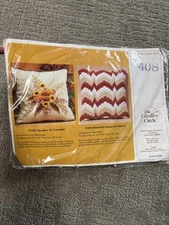 Creative Circle Embroidery Pillow Kit #0408 Shades Of Autumn 14” Vtg Boho New!