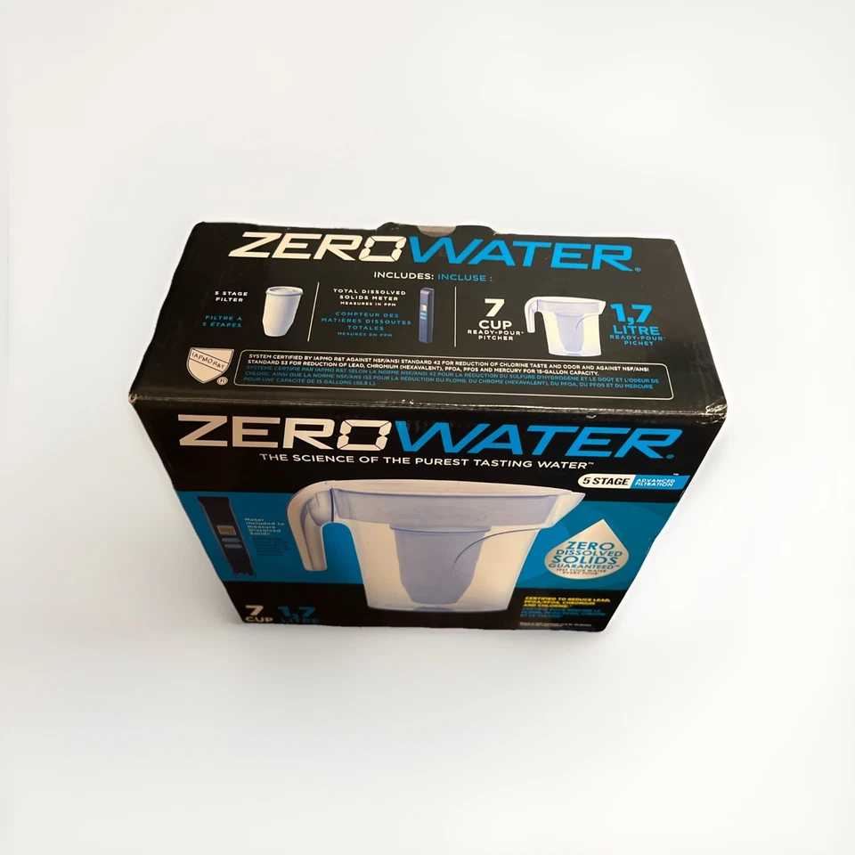 ZeroWater 7-Cup - 1.7 Liter Water Pitcher - Filtration With Tester. New in Box. - Image 2 of 3