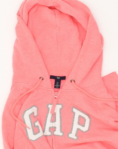 GAP Mujer Gráfico Cremallera Sudadera con Capucha Suéter Reino Unido 14 Grande Rosa Algodón VR03 - Imagen 4 de 4
