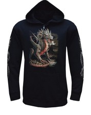 Fire Dragon Zip Hoodie Black Gothic 3D Printed Fantasy Graphic Sizes S-5XL