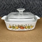 Spice of Life 1 Qt Corning Ware A-1-B Casserole w Pyrex Lid A-70 Vintage