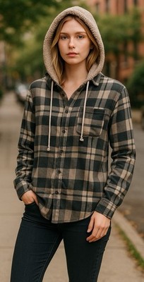 American Eagle plaid girls hoodie