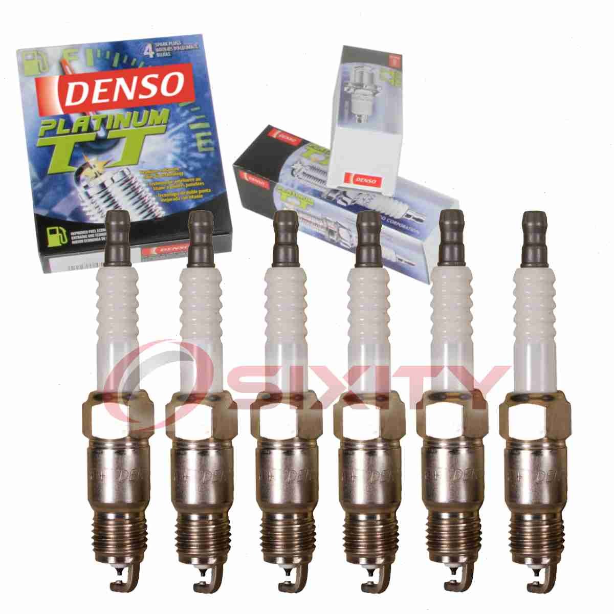 6 pc Denso Platinum TT Spark Plugs for 1980-1984 Pontiac Phoenix 2.8L V6 ze