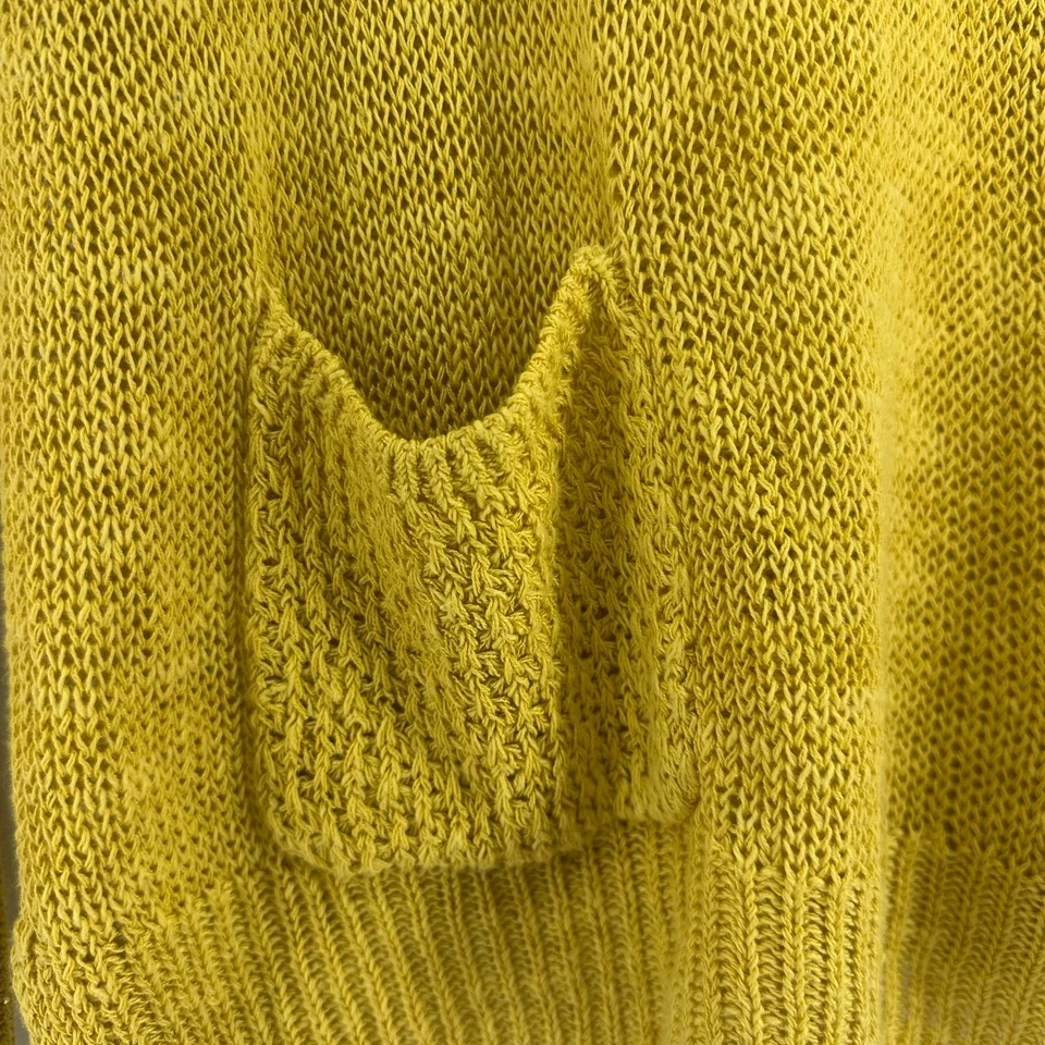 Suéter Sparrow By Anthropologie Amarillo Tejido Abierto Mediano Pescador Costero Boho Foto 3 de 4