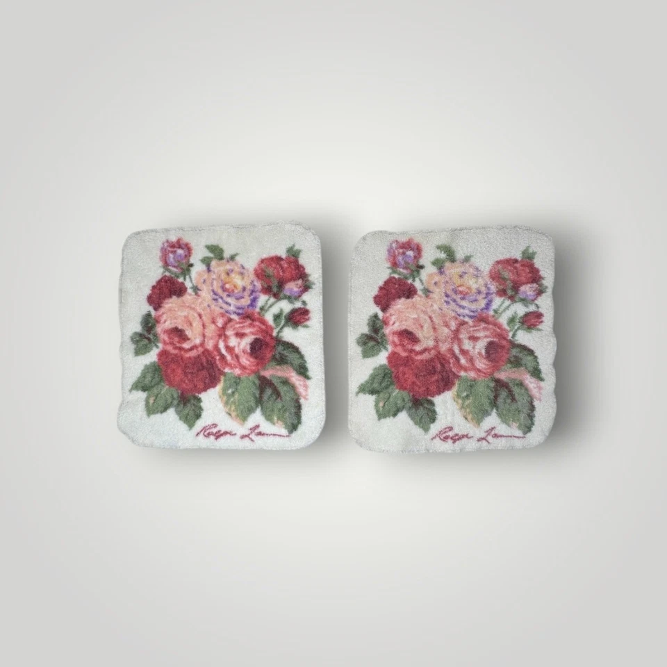 Juego de Toallas De Colección Ralph Lauren Kathleen Crema Floral Rosas 3 Piezas Paño Baño Foto 3 de 3