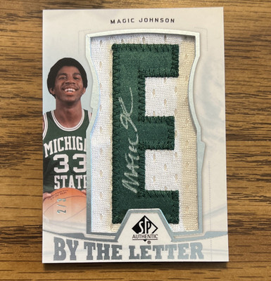 Upper Deck 2013-14 SP Authentic Magic Johnson Auto By the Letter BL-JO 2/3