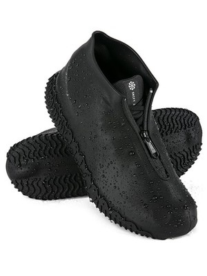 Waterproof Rain Shoe Covers, Silicone Overshoes with Zipper Non-slip Galoshes...