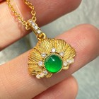 925 Sterling Silver Necklace 4mm Natural Emerald Zircon Flower 14K Gold Plated — photo 5