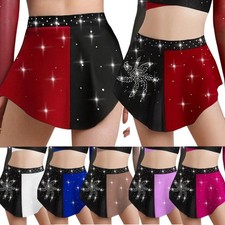 Kids Girls Shiny Ballet Dance Chiffon Wrap Skirt Latin Lyrical Samba Tango Skirt