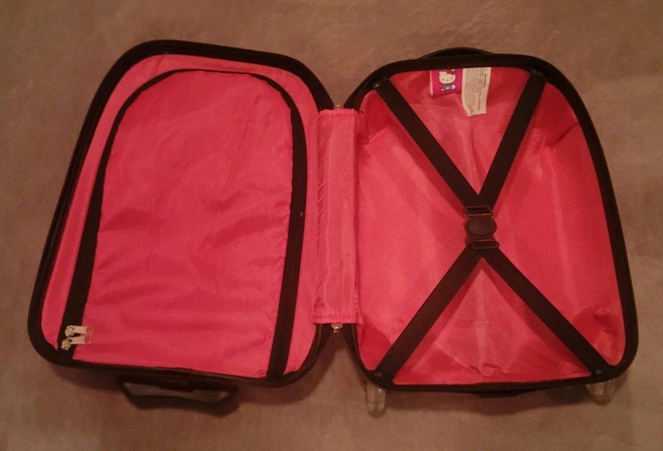 Hello Kitty Hard Shell Girls Overnight Rolling Suitcase Luggage Pink16”x12’’x8’’ - Image 3 of 4