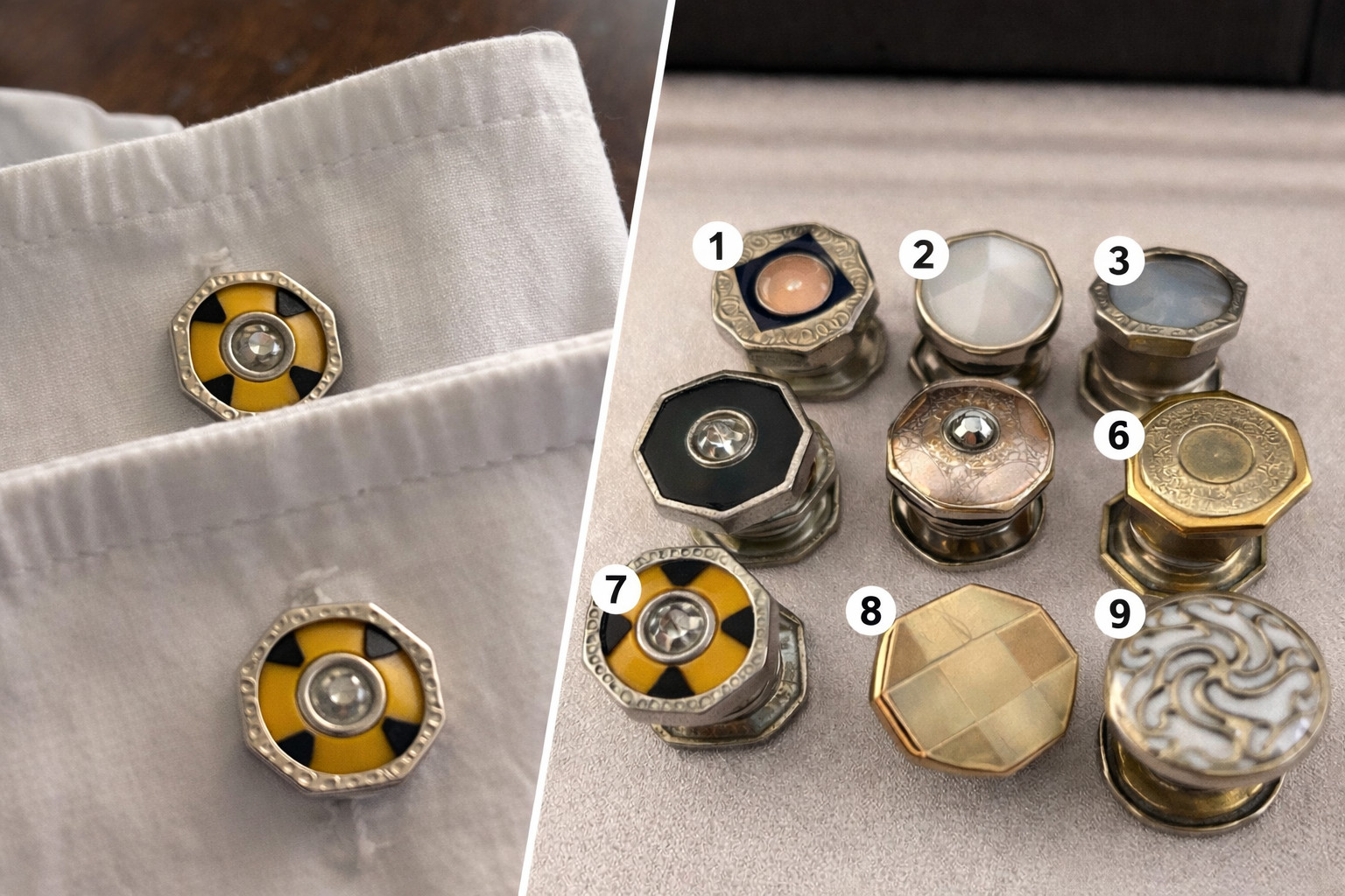 Vintage Octagonal Snap Link Stud – Single Replace… - image 1