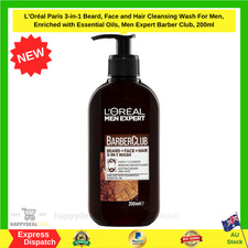 L'Oréal Paris 3-in-1 Beard Face and Hair Cleansing Wash For Men-200ML NEW AU