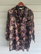 Victoria's Secret Vintage Gold Label Satin Floral Sleep Shirt 90s Women Sz Small