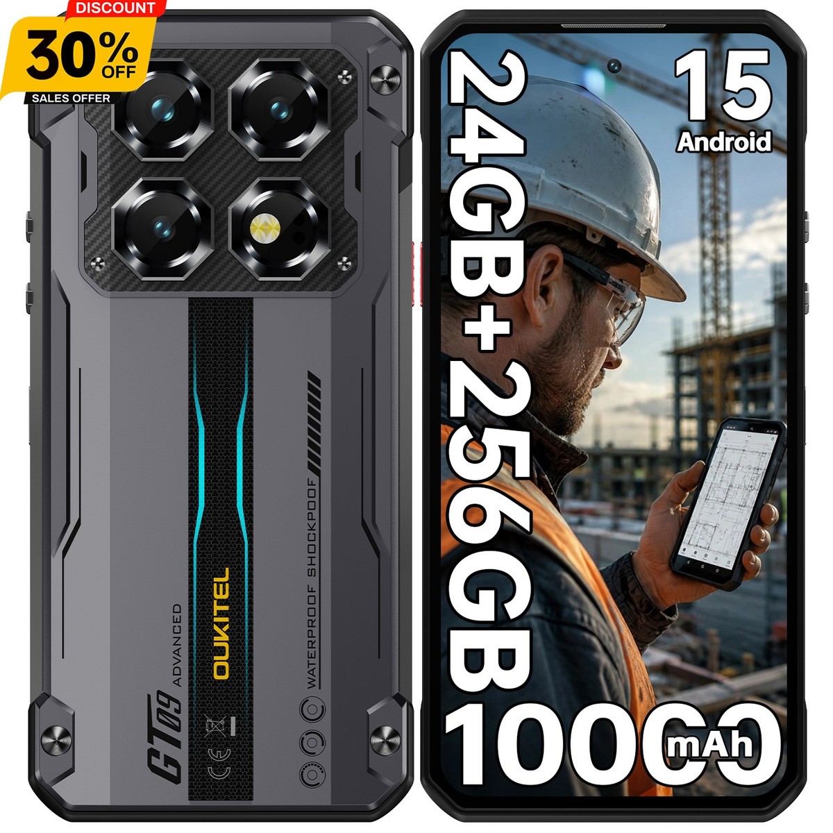 OUKITEL WP60 5G Rugged Smartphone 24GB+256GB Android Rugged Phone