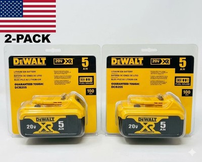 DEWALT 20V MAX XR 5 Ah Lithium Ion Battery Premium High Capacity (DCB205-2)