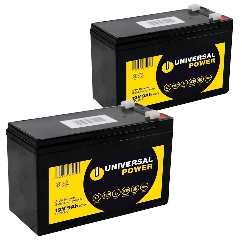 UNIVERSAL POWER Ersatzakku für Bruno Electra-Ride II. III Treppenlift 24V 2 x 12V 9Ah