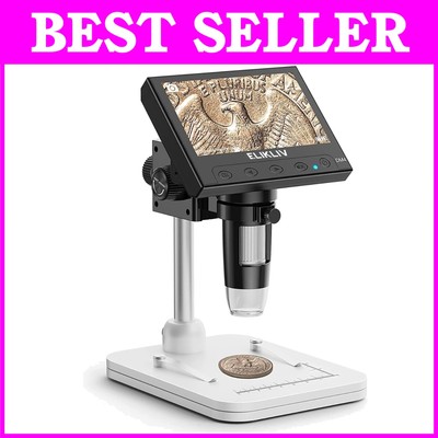 LCD Digital Coin Microscope 1000x, 8 LED Lights, PC View