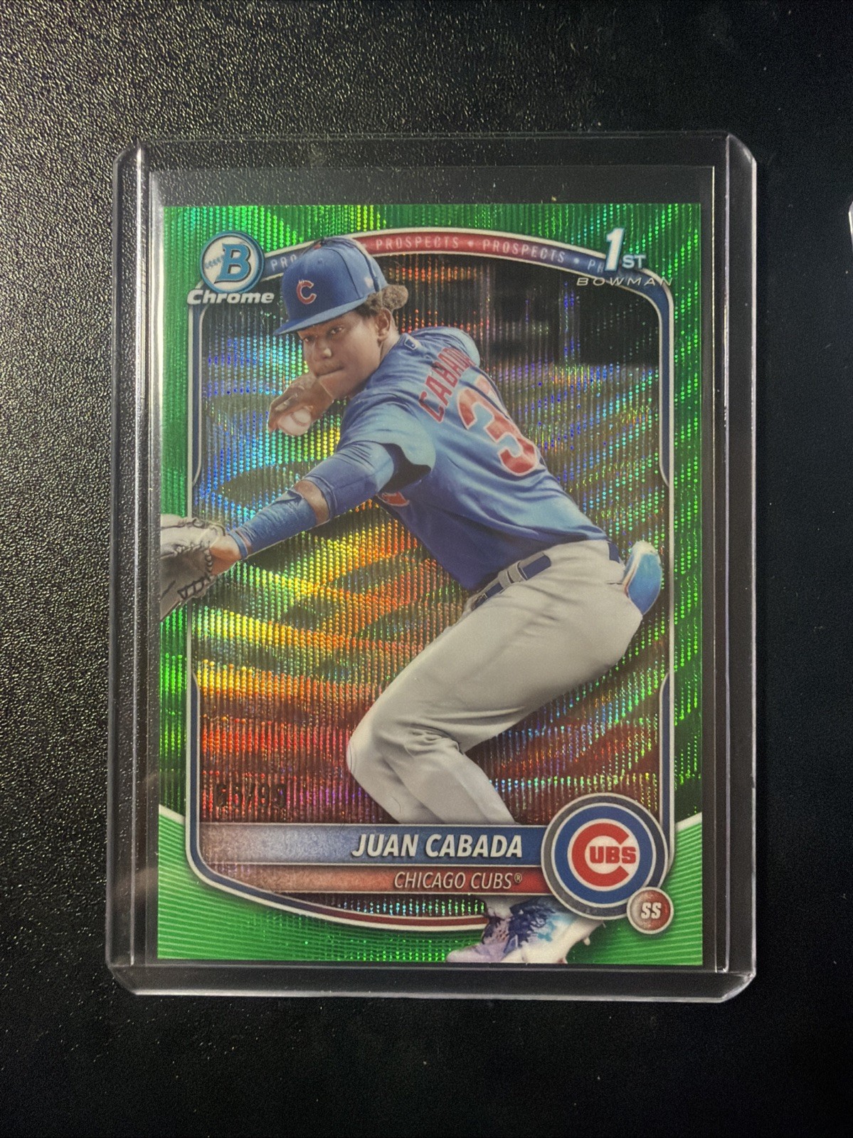 2025 1st Bowman Chrome Green Wave Refractor /99 JUAN CABADA ⚡️ Cubs #BCP-207