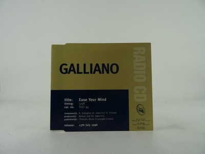 GALLIANO EASE YOUR MIND (C53) 1 Track Promo CD Single including Picture Sleeve C