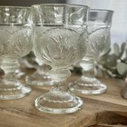 Set Of 6, 1960s-1970s Indiana Glass Pebble Leaf Water Goblet, Pressed Glass — photo 6