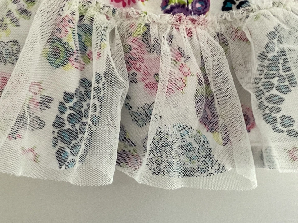 TCP Bebé Niñas Colorido Floral Tul Algodón Elástico Pull On Skort Crema 12-18M Foto 3 de 4