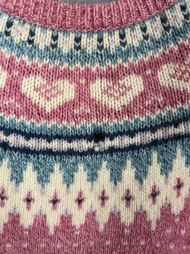 Woolrich Vintage Wool Fair Isle Nordic Sweater Women's L Pink Pullover, $29.99 - Photo 3