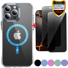 For iPhone 16 Pro Max Plus/16e Case Rugged Shockproof 2 Privacy Screen Protector