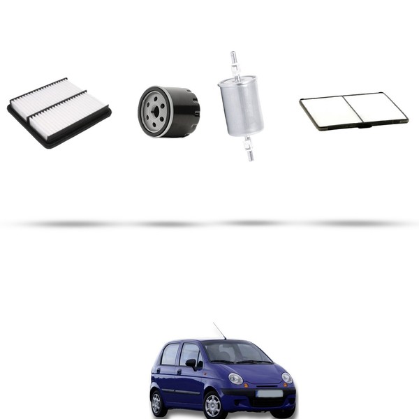 Hoffcar Set Service - 4 Filter FüR Chevrolet Matiz 0.8 37Kw Von 1998-image
