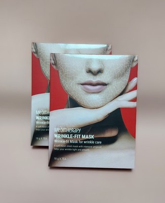 K-Beauty Anti-Aging Meditherapy WRINKLE-FIT FACE MASKS 18g x 2 Box (14 Sheets)
