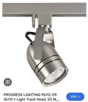 Progress Lighting P6112-09 Track Head 1-Light 50W Brushed Nickel Metal