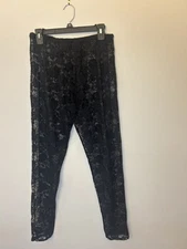 Seven Til Midnight Women Sexy Lace See Through Pants Sheer Mesh Stretchy  S/M