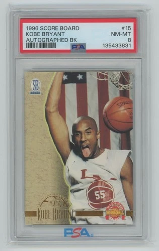 Kobe Bryant 1996-97 Score Board Autographed BK PSA 8 #15