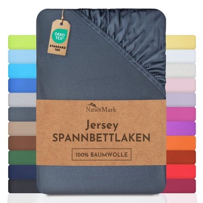 Jersey Spannbettlaken Spannbetttuch Bettbezug 100% Baumwolle viele Farben/Größen