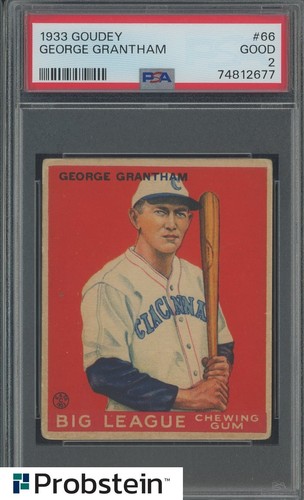 1933 Goudey #66 George Grantham Cincinnati Reds PSA 2 GOOD