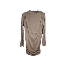 Fashion Nova Womens Size Large Mocha Once Again Ruched Mini Dress