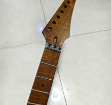 DIY 24 Fret 25.5 inch Roasted Flame Maple guitar neck Lock Nut
