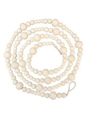Wood Bead Garland Without Tassels, 84 Inch Natural Wooden Beads Garland, 7 Fe...