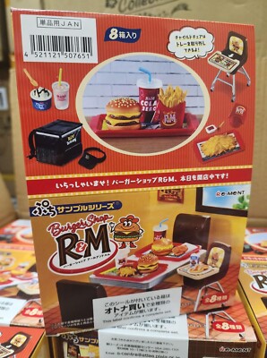 Re-Ment Miniatures Petit Sample R & M Burger Shop Restaurant Full Set 8 items