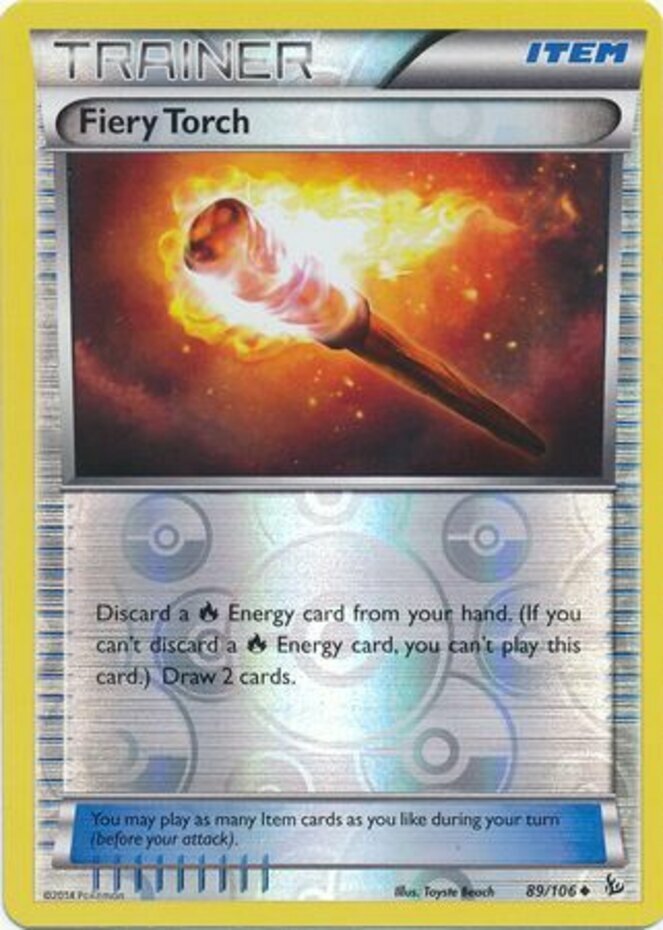 x1 Fiery Torch - 89/106 - Uncommon - Reverse Holo Pokemon XY Flashfire M/NM