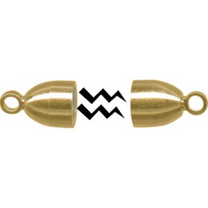 Authentic GOLD Plated MAGNETIC Jewelry CLASPS ~ Smooth BULLET Shape 6x19mm w/ 2mm end Loop