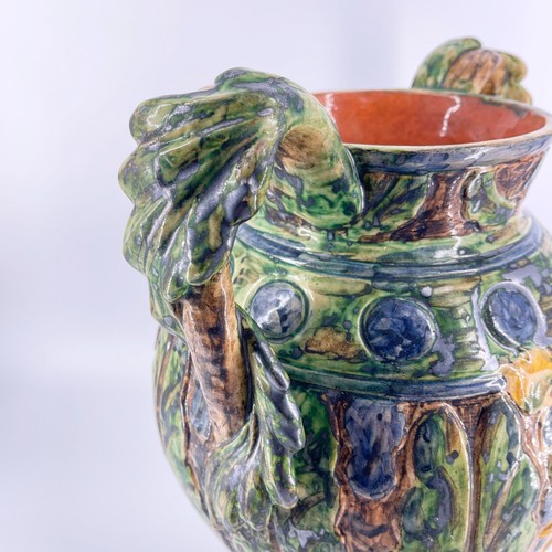 Antique Signed Italian Majolica Oversized Double Handle 15" Vase San Zeno Pisa - Picture 20 of 21