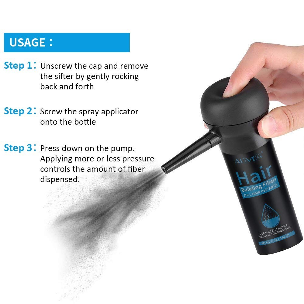 Hair Building Fibers Spray Pump 2-In-1 Kit Set Natural Hair Loss Concealer Men