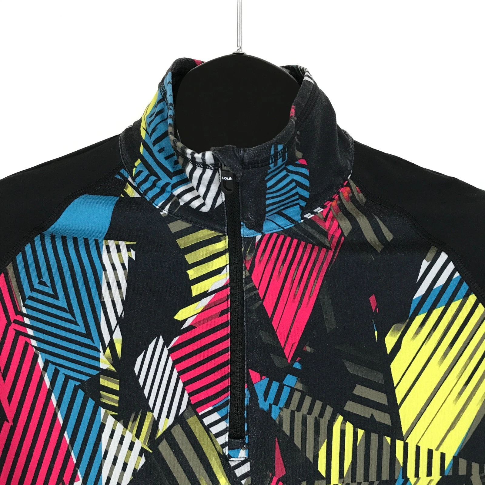 lole 1/4 zip pullover stretch geometric print athletic active hoodie
