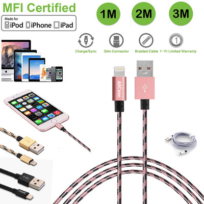 Braided USB Cable Data Charger Cord For iPhone XS Plus